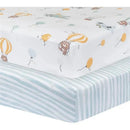 Living Textiles - 100% Cotton Jersey Crib Fitted Sheet, Up and Up Away Image 2