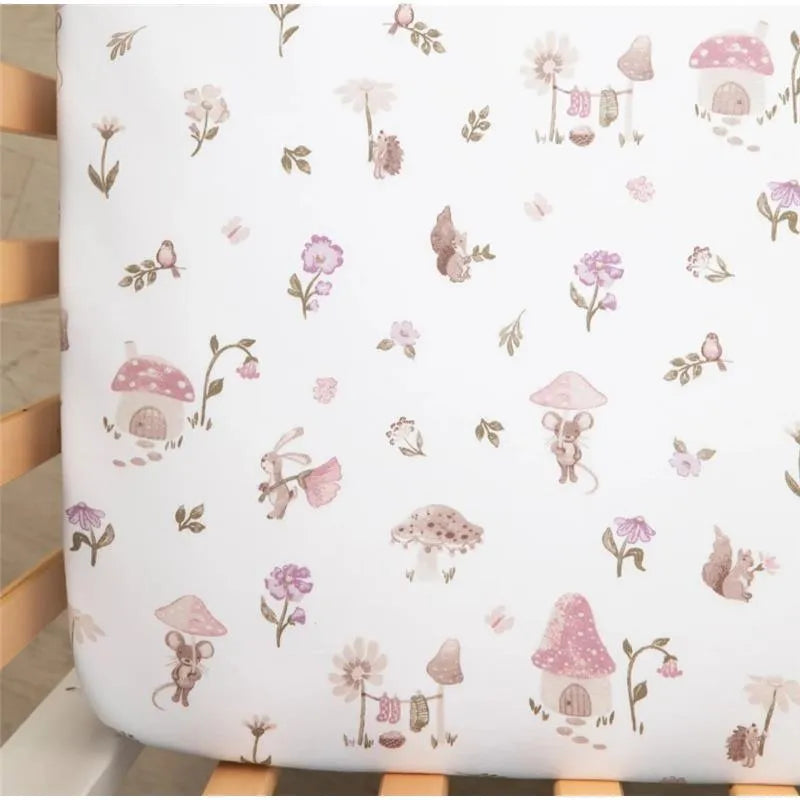 Living Textiles - Cotton Jersey Fitted Sheet, Mushroom House Image 2