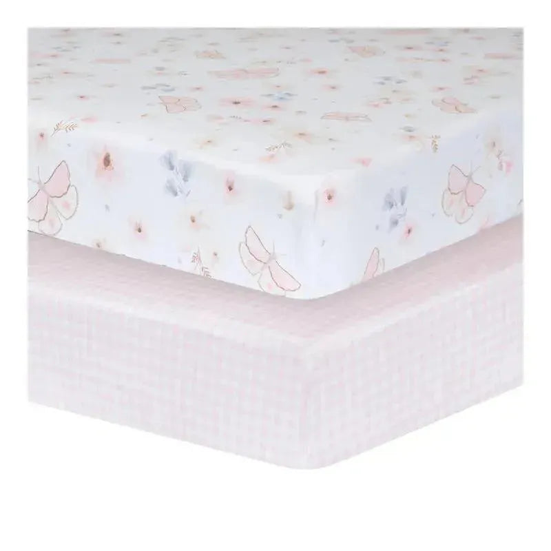 Living Textiles - Cotton Jersey Fitted Sheet, Pink Gingham Image 1