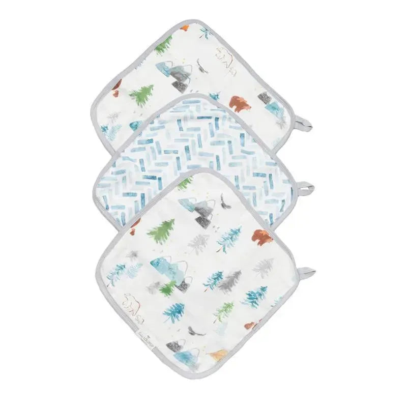 Loulou Lollipop - 3Pk Washcloth Set, Adventure Begins Image 1