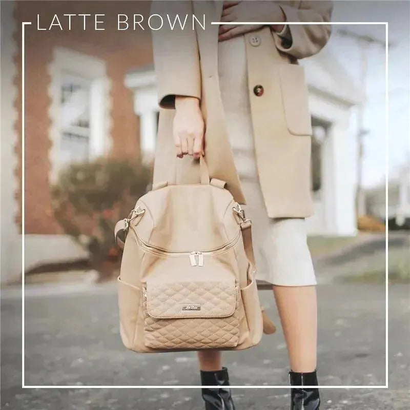 Luli Bebe - Monaco Diaper Bag Backpack, Latte-Brown Image 4