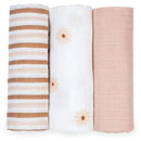 Lulujo - 3Pk Daisies Muslin Receiving Blankets  Image 1