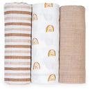 Lulujo - 3Pk Rainbows Muslin Receiving Blankets Image 1