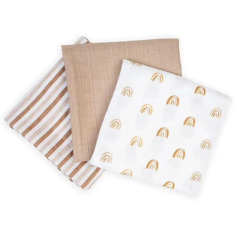 Lulujo - 3Pk Rainbows Muslin Receiving Blankets Image 4