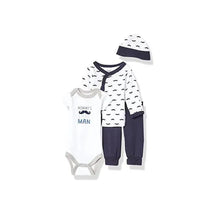 Luvable Friends - 4Pk Mustache Baby Boy Cotton Preemie Layette Set Image 1