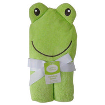 Luvable Friends Animal Face Hooded Woven Terry Baby Towel, Frog Image 2