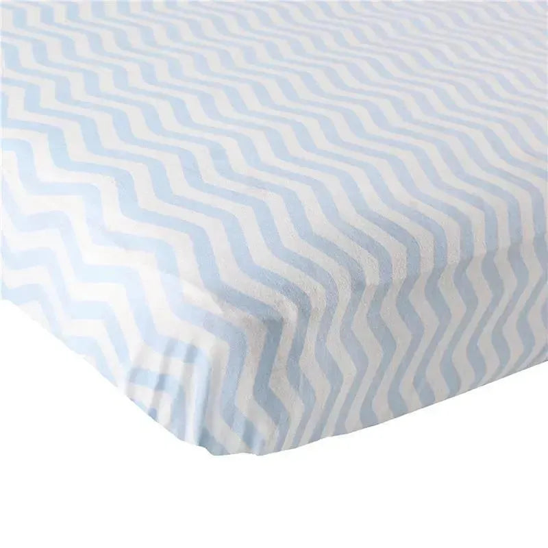 Luvable Friends - Blue Chevron Unisex Baby Fitted Crib Sheet Image 1