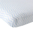 Luvable Friends - Blue Chevron Unisex Baby Fitted Crib Sheet Image 1