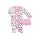 Luvable Friends Preemie Sleep N Play & Cap, Baby Girl Floral Image 1