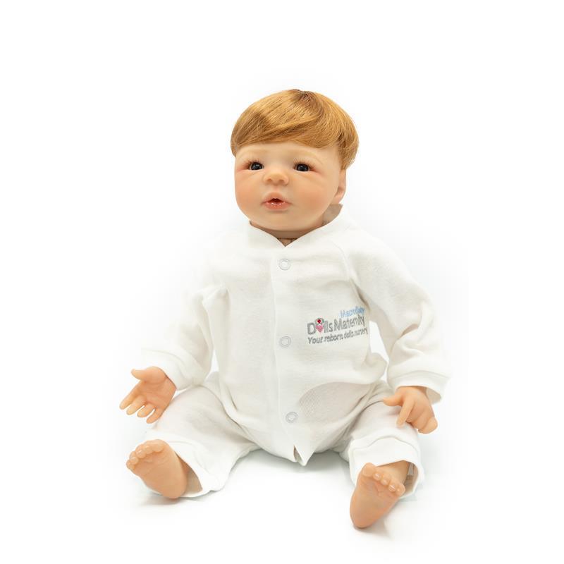 Macrobaby White Vinyl Baby Doll Reborn Girl - Victoria ( Auburn Hair/blue eyes) Image 21
