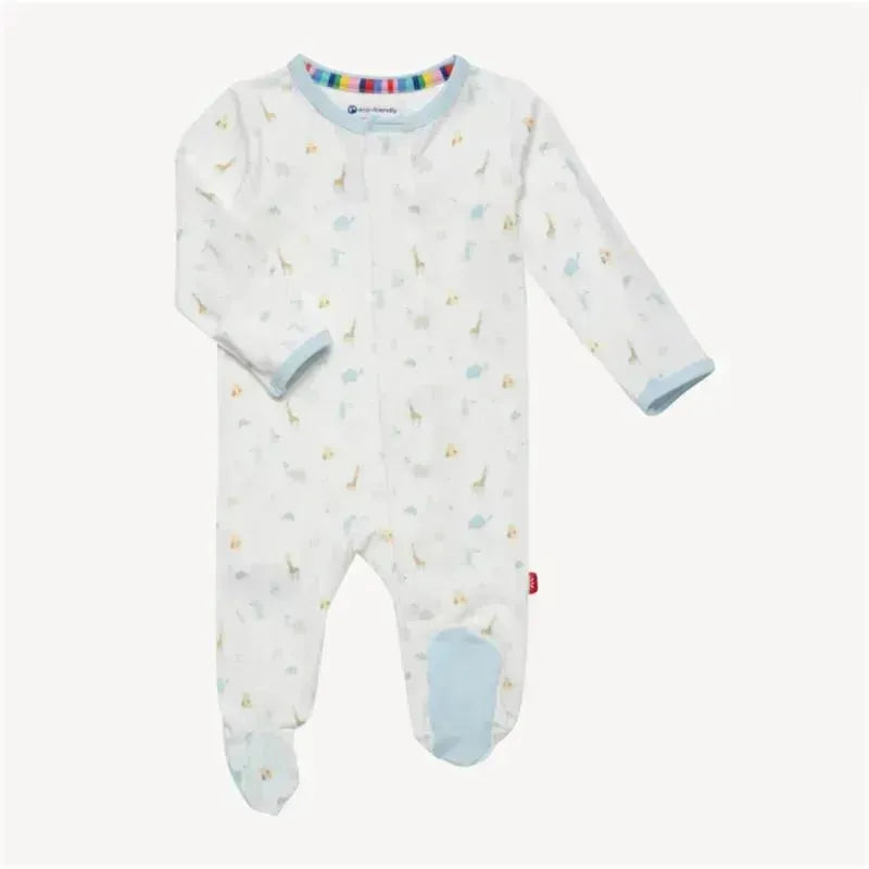 Magnificent Baby - Blue Little Bitty Pretty One Bamboo Footie Image 1