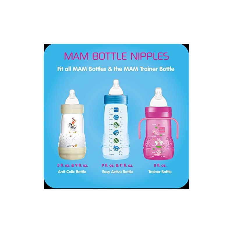 MAM Easy Start Anti-Colic Bottle 9 oz (3-Count), Baby Essentials, biberones  de flujo medio con pezón de silicona, biberones para bebé, diseños /  colores que pueden variar : Bebés 