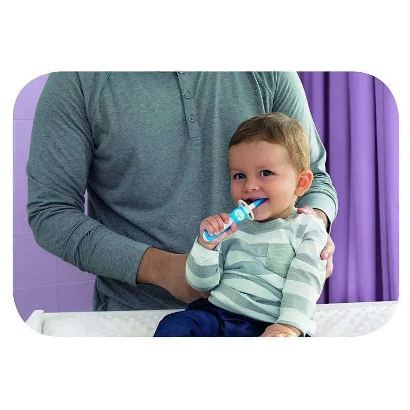 MAM 3+ Months Massaging Baby Toothbrush, Gum Cleaner and Massager - Blue Image 5