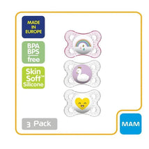 MAM 3-Pack 0-6M Silicone Pacifiers - Pink/Clear Image 2
