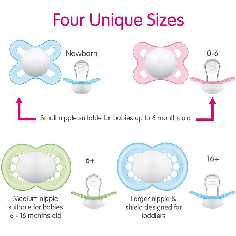 NUK Chupete de ortodoncia para niños y niñas, 0-6 meses, paquete de 3  (estrella) (brilla en la oscuridad)