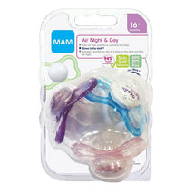 Mam - 3Pk Girl Air Night & Day Pacifiers, 16M+ Image 3
