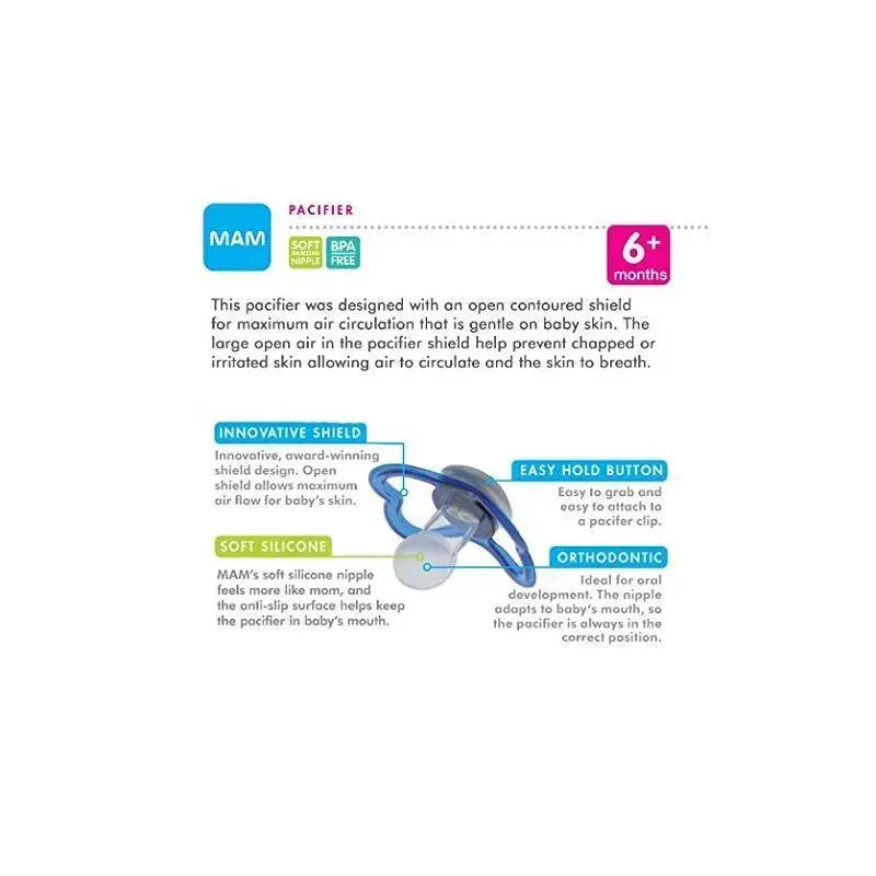 MAM Air Night Orthodontic Pacifier,2 Pack, Boy, 6+ Months Image 3
