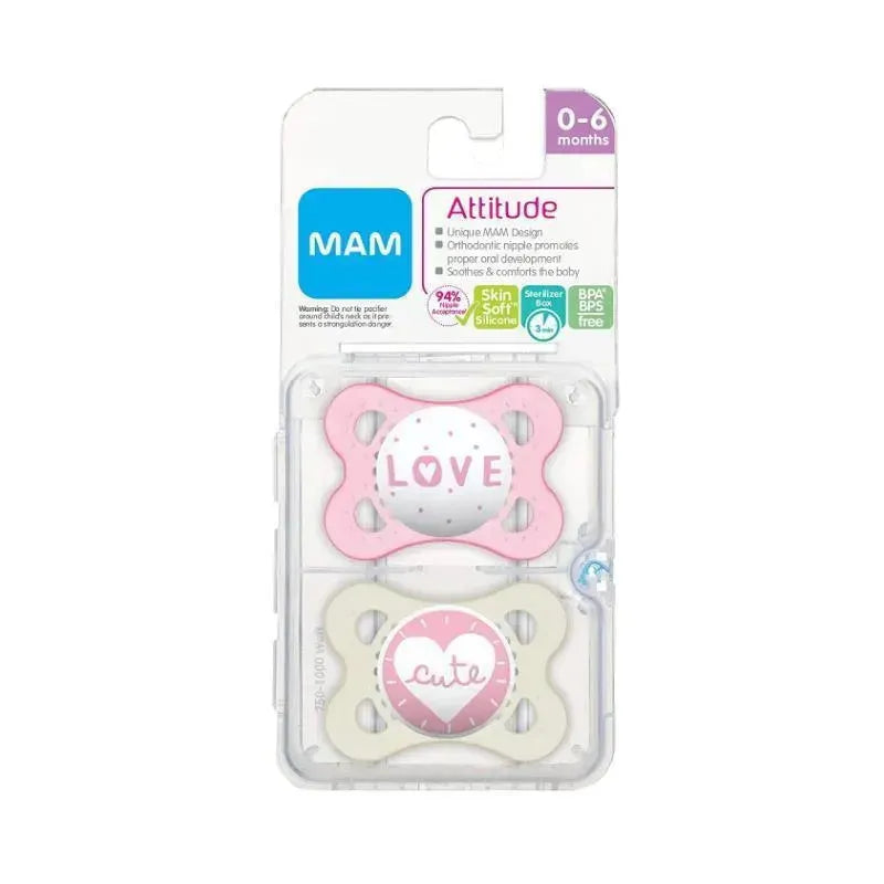 Mam Girls' Attitude Pacifiers, 0-6M Image 2