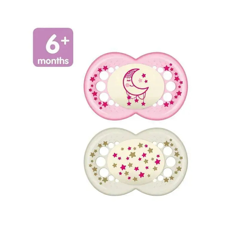 Mam Girls' Night Pacifiers, 6M+ Image 2