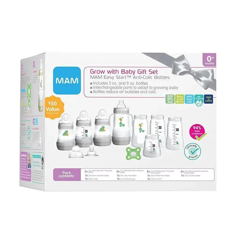 Mam - 15Pk Grow with Baby Gift Set Anti-Colic Bottles & Silicone Nipples SkinSoft Image 2