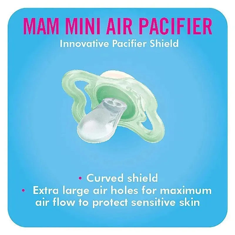 MAM Mini Air Mam Sensitive Skin Pacifier & Sterilizing Case,2pk Image 4