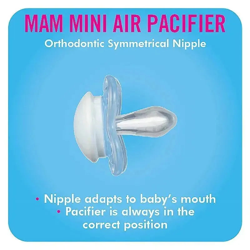 MAM Mini Air Mam Sensitive Skin Pacifier & Sterilizing Case,2pk Image 5