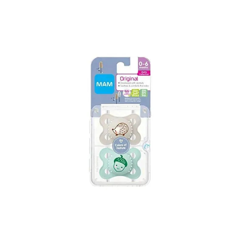 Mam Original Matte Baby Pacifier 2 Pack 0-6M Image 2