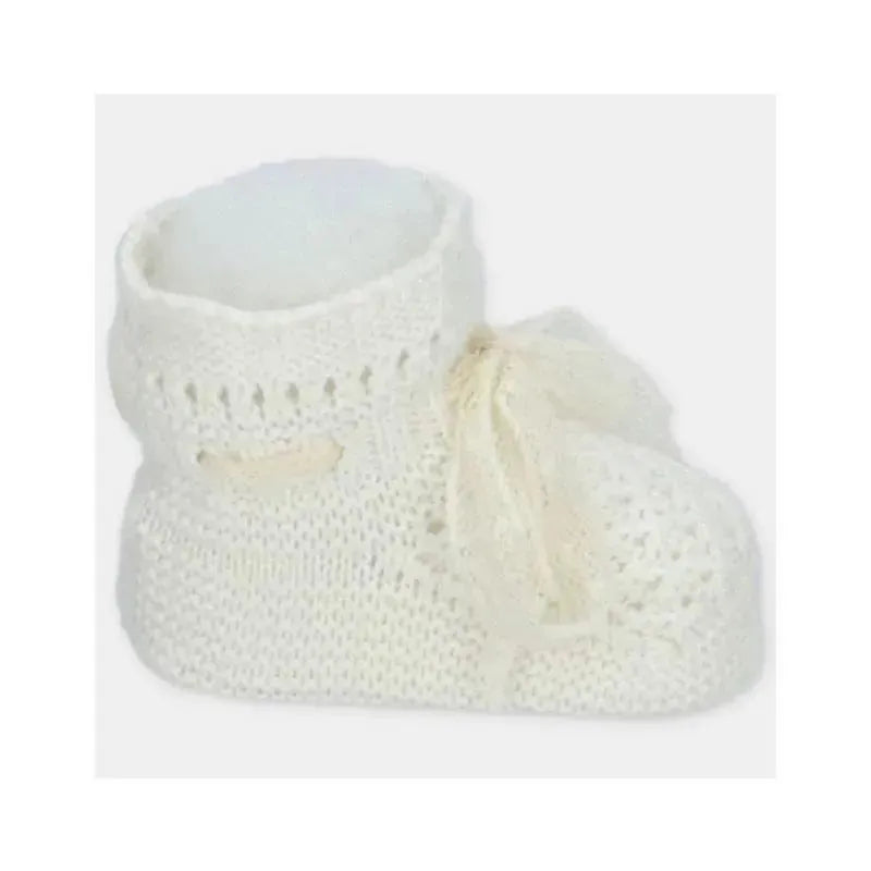 Martin Aranda - Baby Booties Knit Marfil, Pink Ciruela Image 2