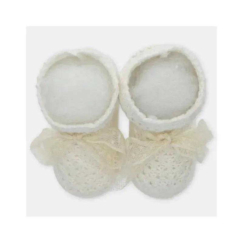 Martin Aranda - Baby Booties Knit Marfil, Pink Ciruela Image 3