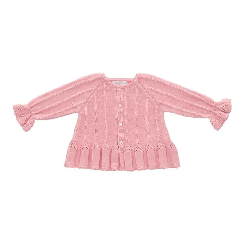 Martin Aranda - Baby Girl Long Cardigan Knit Marsala, Beige Image 1