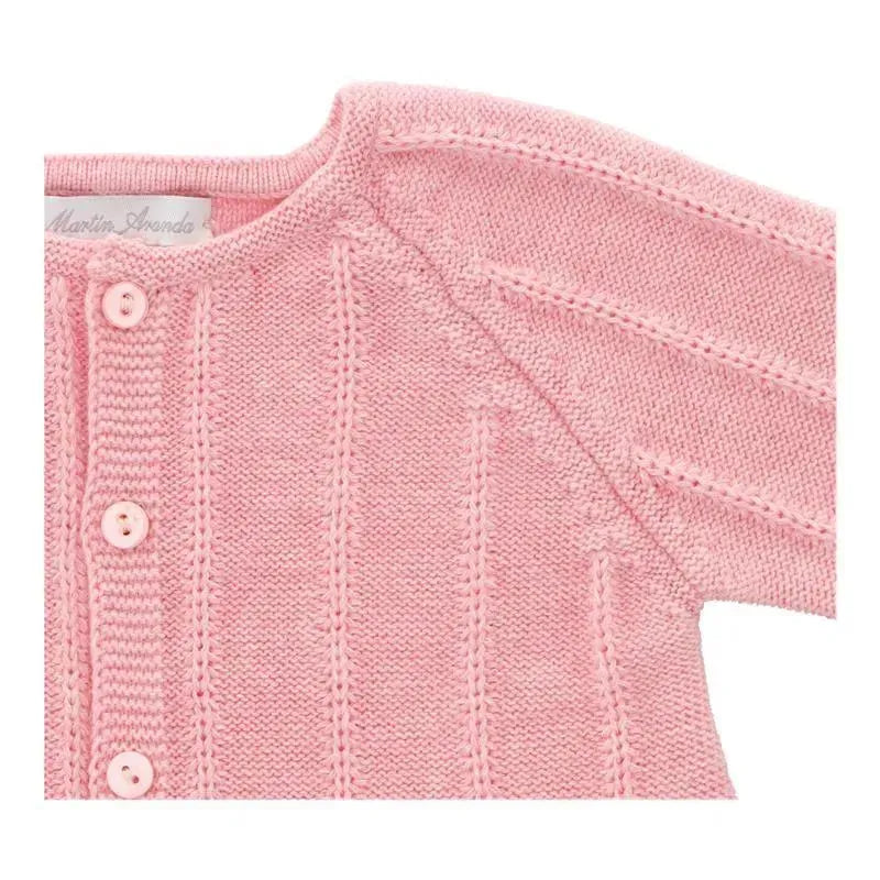 Martin Aranda - Baby Girl Long Cardigan Knit Marsala, Beige Image 5