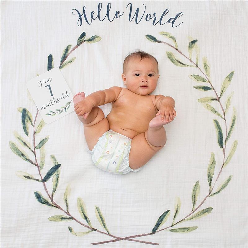 Mary Meyer - Lulujo Baby’s First Year Blanket & Cards Set, “Hello World” Image 5