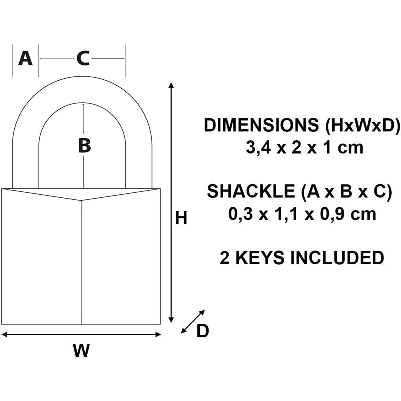 Master Lock - 3/4 Brass Keyed Different Image 3