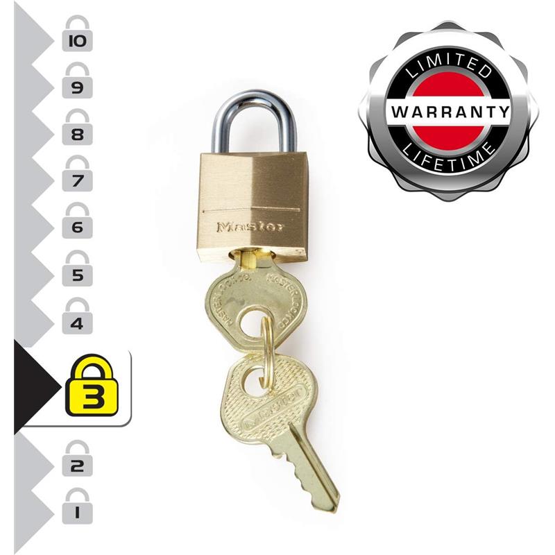 Master Lock - 3/4 Brass Keyed Different Image 4