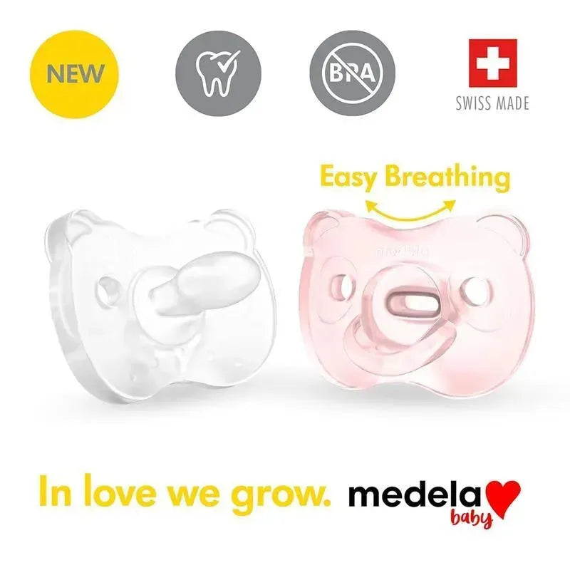 Medela - 2Pk Baby Pacifier, Pink/Clear Image 3