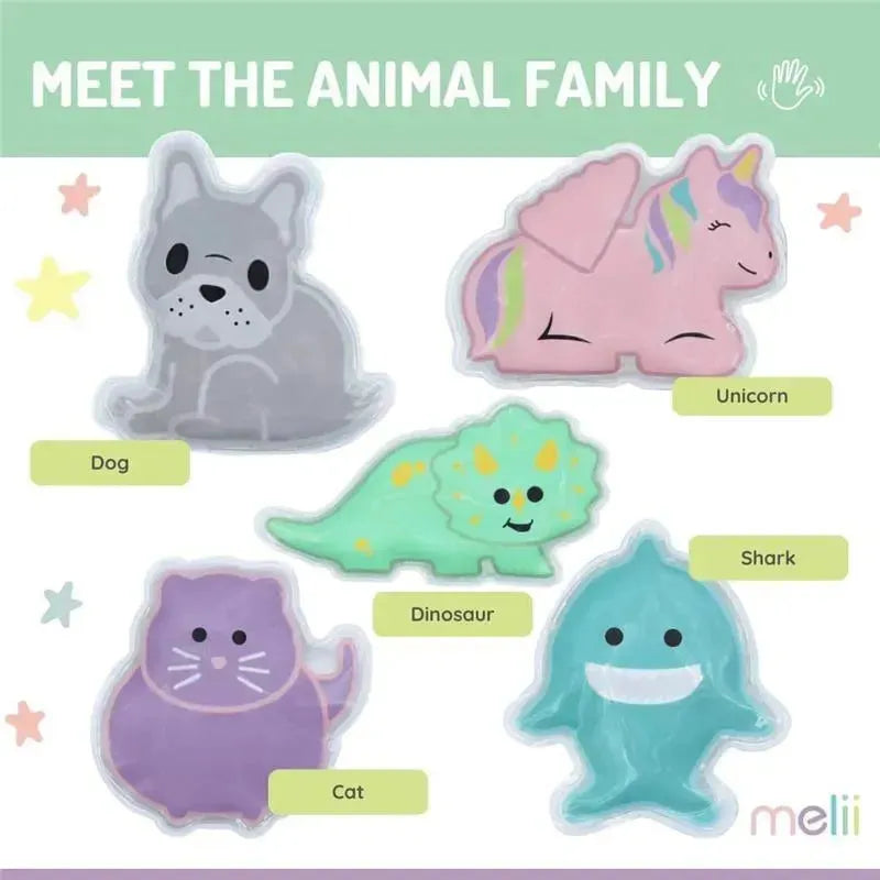 Melii - Gel Ice Packs, 2 Pack, Keep Lunches and Snacks Cool, Reusable, Bulldog & Cat Image 4