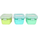 Melii - Glass Food Storage Containers with Silicone Sleeve, 5.4oz, Mint, Blue, Lime Image 1