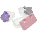 Melii - Puzzle Bento Box Food Storage Container, 3 Compartments, Pink, Purple & Grey Image 3