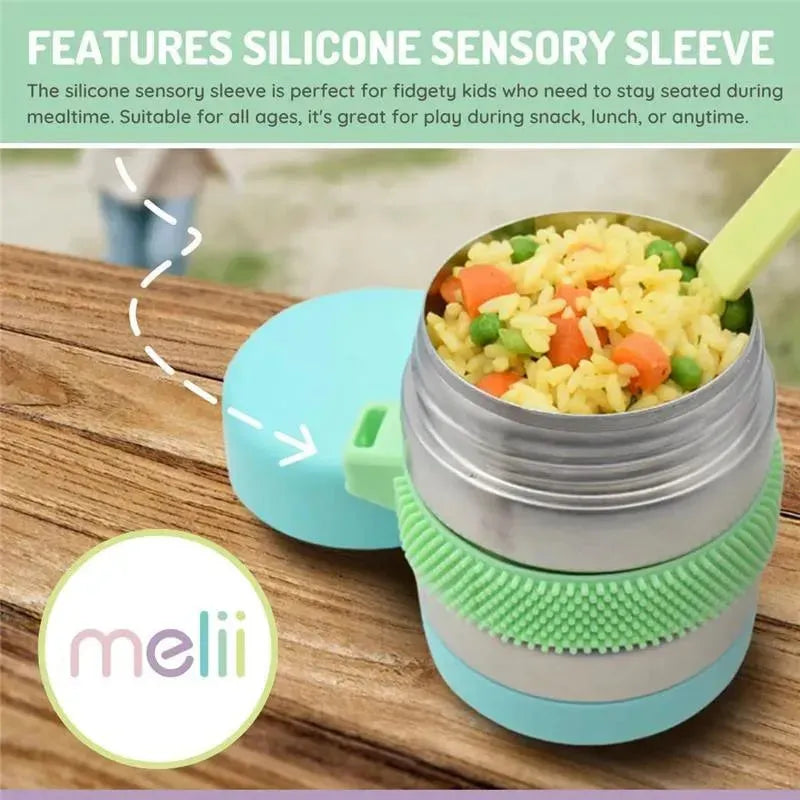 Melii - Stainless Steel Food Jar, 10.1oz, Double Walled, Vacuum Insulated, Blue, Mint, Lime Image 4