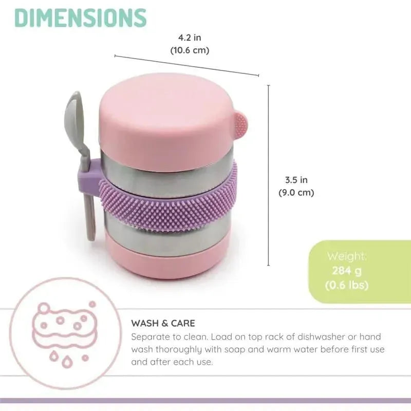 Melii - Stainless Steel Food Jar, 10.1oz, Double Walled, Vacuum Insulated, Pink, Purple, Grey Image 2