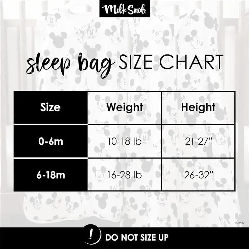 Milk Snob - Disney Baby Sleeping Sack, Sleeveless Sleep Bag and Wearable Zip Up Blanket, Mickey Image 4