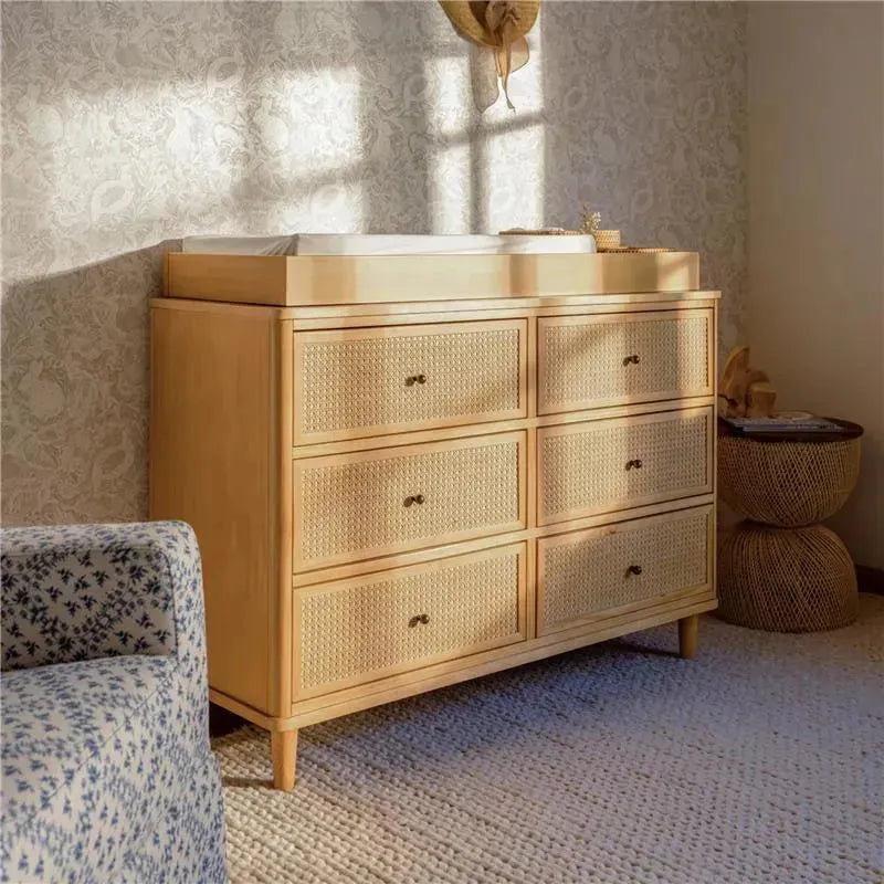 Million Dollar Baby - Namesake Marin with Cane 6 Drawer Assembled Dresser, Honey | Honey Cane Image 10