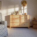 Million Dollar Baby - Namesake Marin with Cane 6 Drawer Assembled Dresser, Honey | Honey Cane Image 2