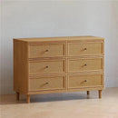 Million Dollar Baby - Namesake Marin with Cane 6 Drawer Assembled Dresser, Honey | Honey Cane Image 3