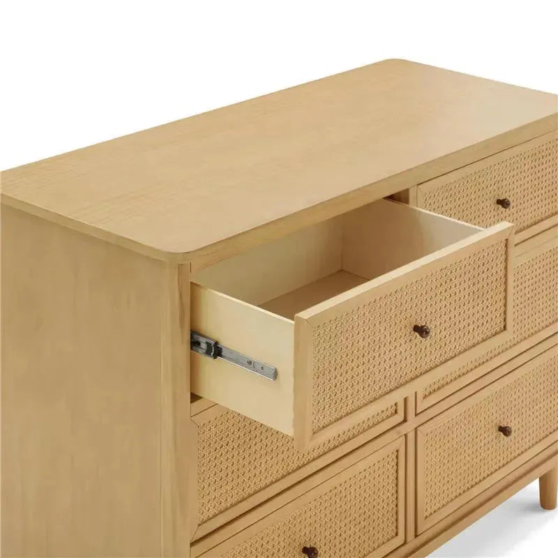 Million Dollar Baby - Namesake Marin with Cane 6 Drawer Assembled Dresser, Honey | Honey Cane Image 4