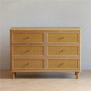 Million Dollar Baby - Namesake Marin with Cane 6 Drawer Assembled Dresser, Honey | Honey Cane Image 6