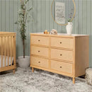 Million Dollar Baby - Namesake Marin with Cane 6 Drawer Assembled Dresser, Honey | Honey Cane Image 8