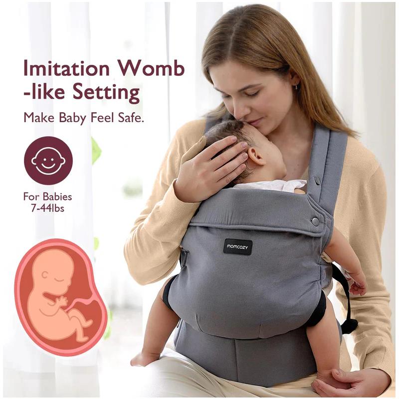 Momcozy - Baby Carrier Newborn To Toddler, Grey Image 3