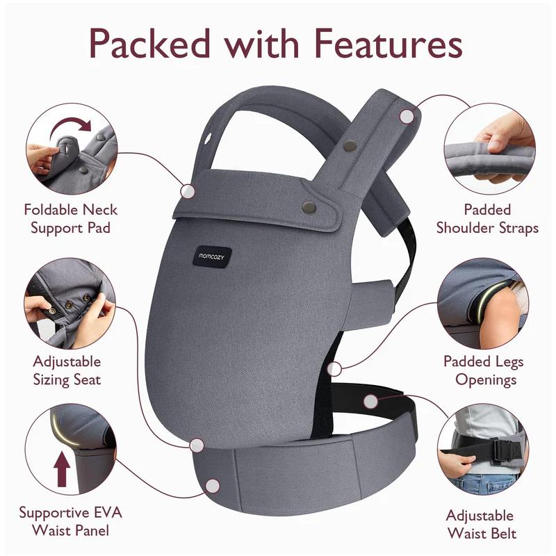 Momcozy - Baby Carrier Newborn To Toddler, Grey Image 4