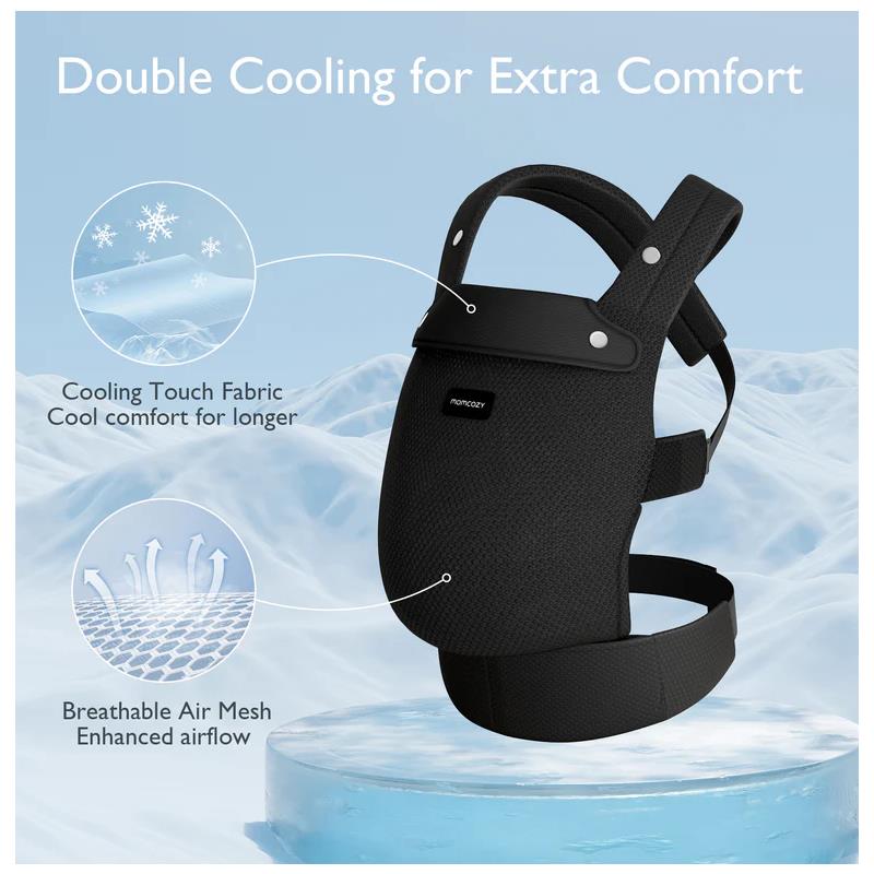 Momcozy - Baby Carrier Newborn To Toddler, Mesh Black Image 3